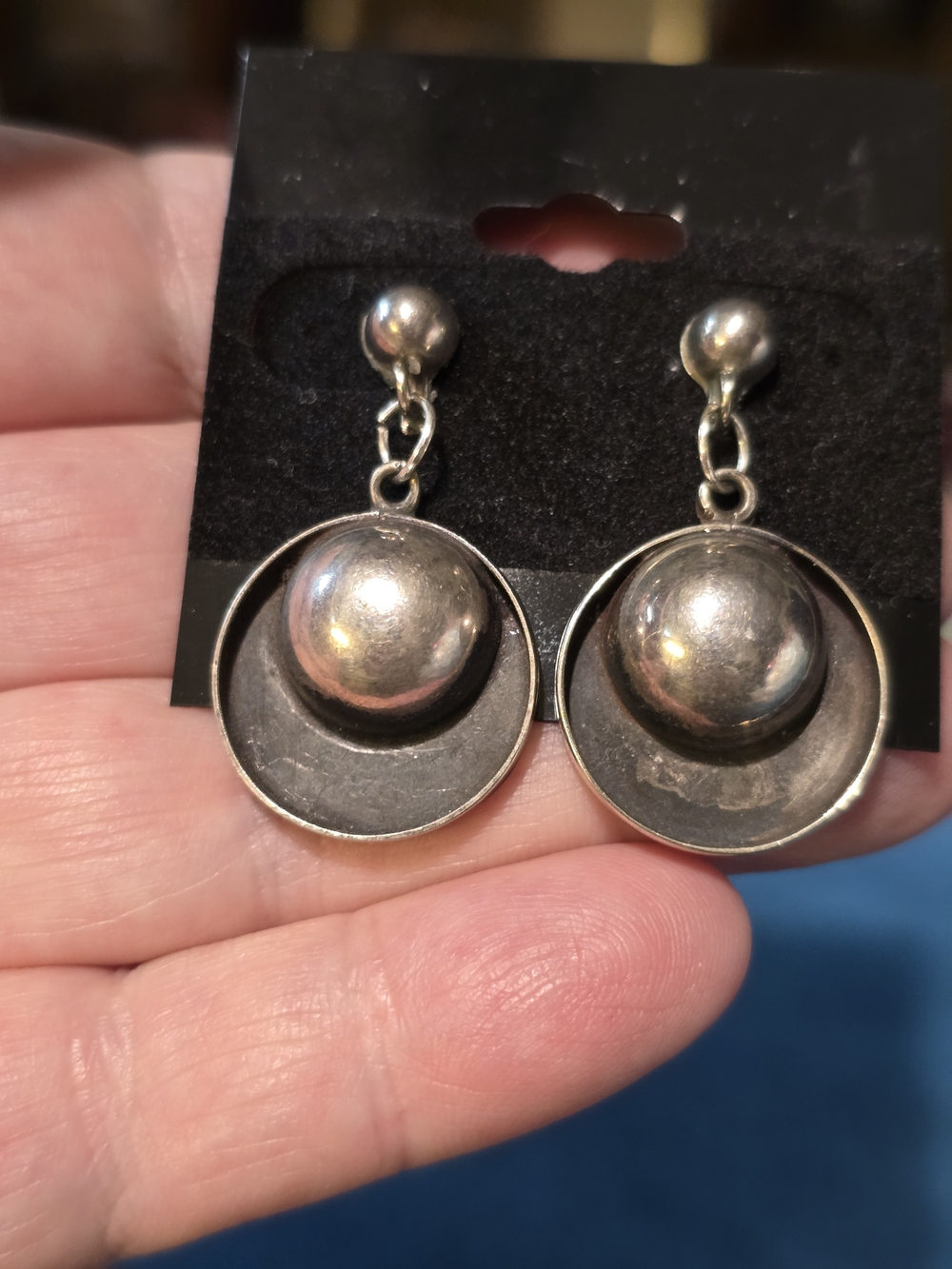 Silver Disc Drop Pierced Earrings - Women Jewelry